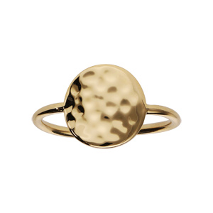 Bague en plaqué or avec pastille martelée