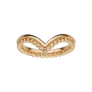 Bague en plaqué or forme V