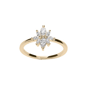 Bague en plaqué or flocon avec oxydes blancs
