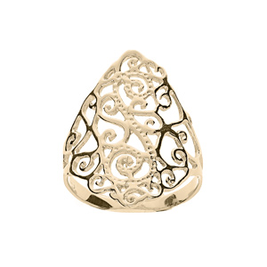 Bague en plaqué or motif filigranne