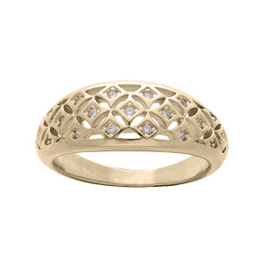 Bague en plaqué or jonc bombé ajouré