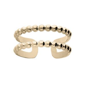 Bague ouverte en plaqué or motif boules