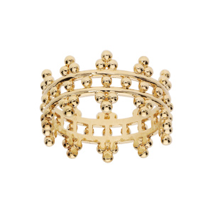 Bague en plaqué or bohême boules lisses