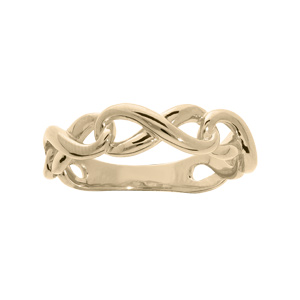 Bague en plaqué or grande taille motif infini lisse
