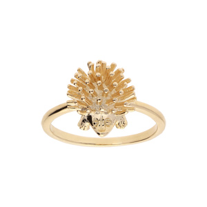 Bague en plaqué or anneau simple avec hérisson