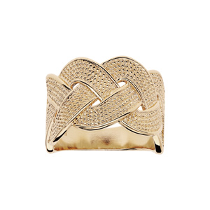 Bague en plaqué or large tresse