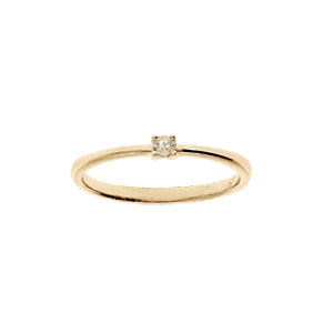 Bague en plaqué or pierre véritable Citrine 2,5mm