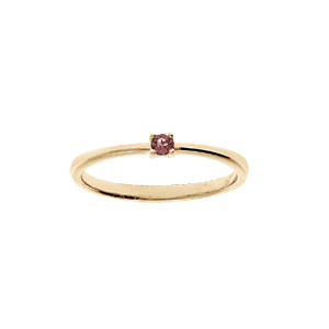 Bague en plaqué or pierre véritable Grenat 2,5mm