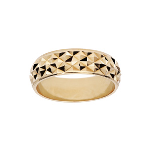 Alliance en plaqué or diamantée en étoile largeur 6mm