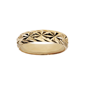 Alliance en plaqué or diamantée étoiles travaillées largeur 5mm