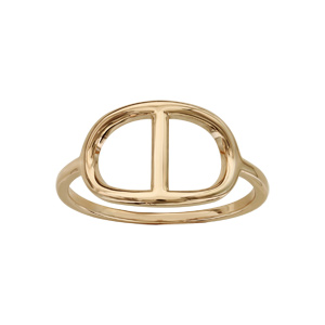 Bague en plaqué or 1 maille marine lisse