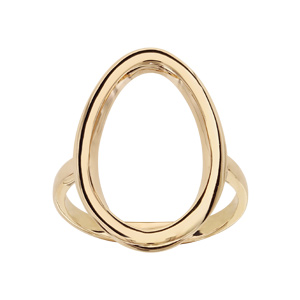 Bague en plaqué or avec anneau ovale lisse sur le dessus