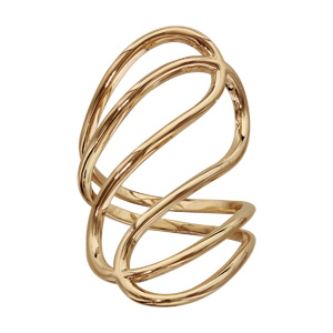 Bague en plaqué or large fil croisé