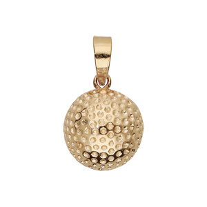 Pendentif en plaqué or balle de golf