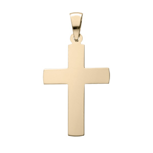 Pendentif en plaqué or grosse croix lisse à graver
