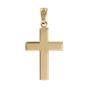 Pendentif en plaqué or grosse croix lisse à graver