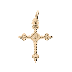Pendentif en plaqué or croix de savoie grand modèle motif recto/verso