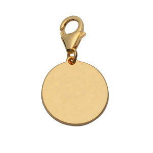 Pendentif en plaqué or médaille à graver sur mousqueton – plaque fine