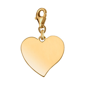 Pendentif en plaqué or coeur à graver sur mousqueton – plaque fine