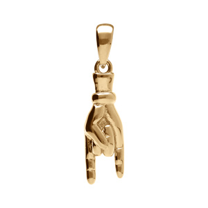 Pendentif en plaqué or main porte bonheur italien