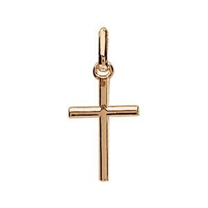 Pendentif croix en plaqué or fine – moyen modèle 18mm