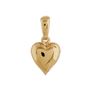 Pendentif en plaqué or petit coeur bombé