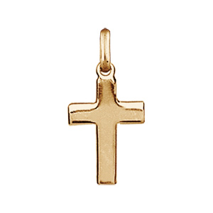 Pendentif croix plaqué or lisse et plate de 18mm