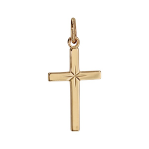 Pendentif croix en plaqué or diamantée en étoile