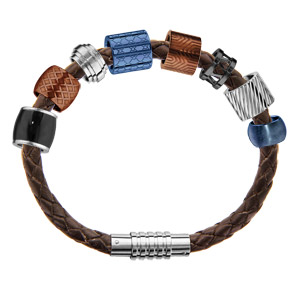 composition bracelet charms thabora pour homme cuir et couleurs