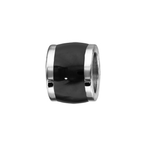 Charms Thabora grand modèle pour homme en acier forme tonneau court noir