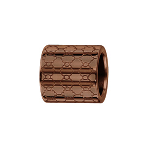 Charms Thabora grand modèle pour homme en acier et PVD marron forme tube avec motif alvéoles