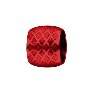 Charms Thabora grand modèle pour homme en acier et aluminium anodisé rouge brillant forme tube quadr