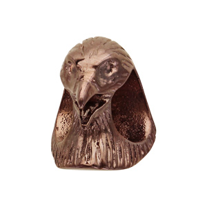 Charms Thabora grand modèle pour homme en acier et PVD marron tête d'aigle