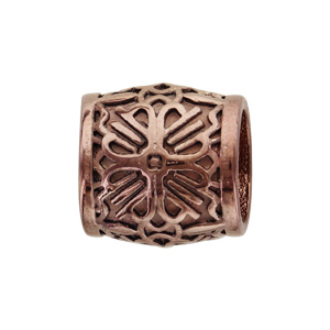 Charms Thabora grand modèle pour homme en acier et PVD marron cylindre patiné avec croix