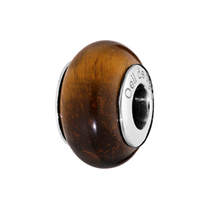 Charms Thabora en argent rhodié Oeil de Tigre véritable