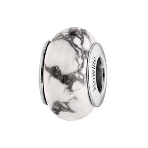 Charms Thabora en argent rhodié pierre naturelle Howlite