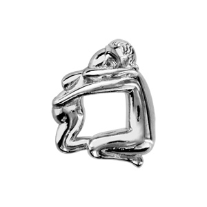 Charms Thabora en argent rhodié homme et femme enceinte enlacés