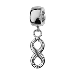 Charms Thabora en argent rhodié symbole infini suspendu