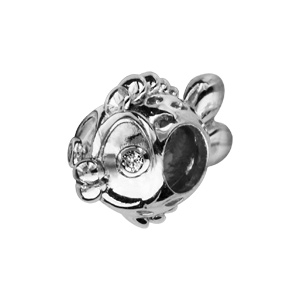 Charms Thabora en argent rhodié poisson