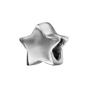 Charms Thabora en argent rhodié étoile lisse