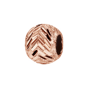 Charms Thabora en argent et dorure rose boule granitée et ciselée en chevrons