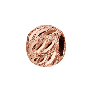 Charms Thabora en argent et dorure rose boule granitée, ciselée et ajourée