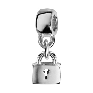 Charms Thabora en argent rhodié cadenas suspendu
