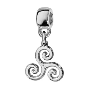Charms Thabora en argent rhodié triskel suspendu