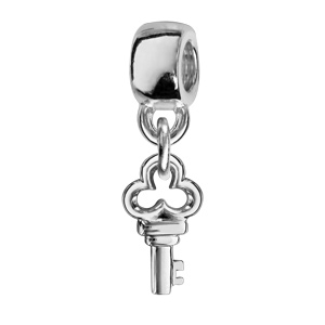 Charms Thabora en argent rhodié clef suspendue