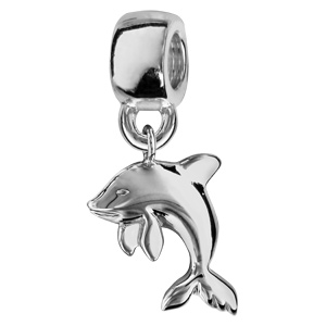 Charms Thabora en argent rhodié dauphin suspendu