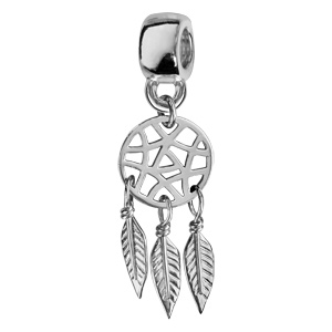 Charms Thabora en argent rhodié attrape rêves suspendu