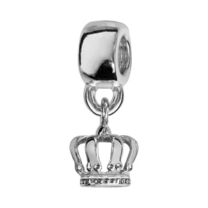 Charms Thabora en argent rhodié couronne ajourée suspendue