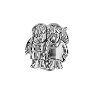 Charms Thabora en argent rhodié fille et garçon
