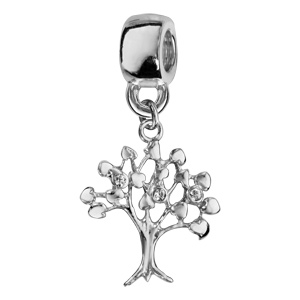 Charms Thabora en argent rhodié suspendu arbre de vie empierré